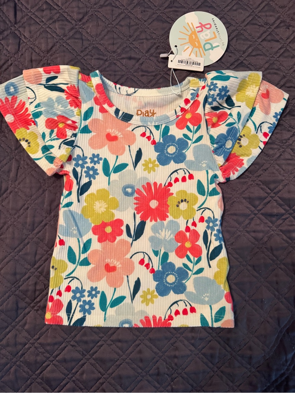 Little Sleepies Midsummer Meadow Flutter Sleeve  Shirt